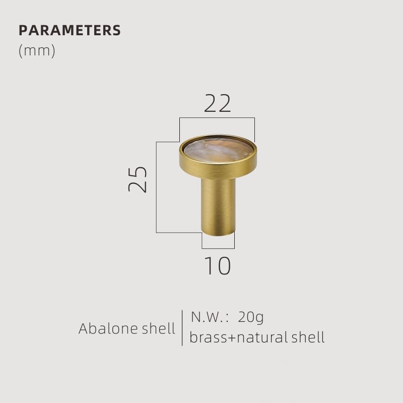 TESTA Solid Brass Acrylic & Shell Knobs - meraki.