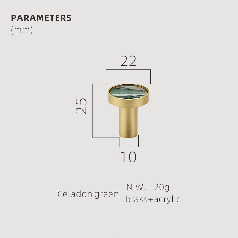 TESTA Solid Brass Acrylic & Shell Knobs - meraki.