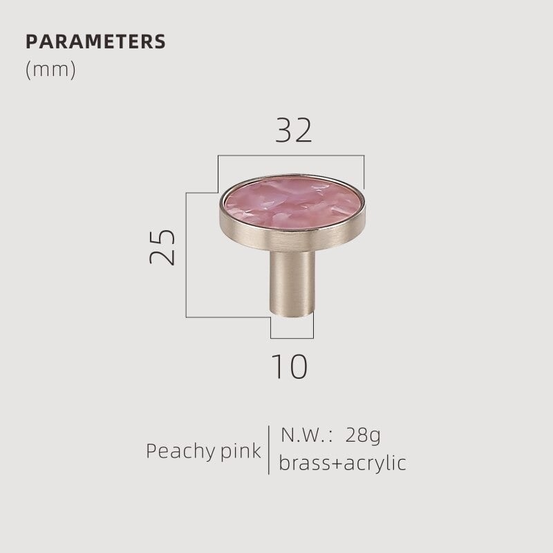 TESTA Solid Brass Acrylic & Shell Knobs - meraki.