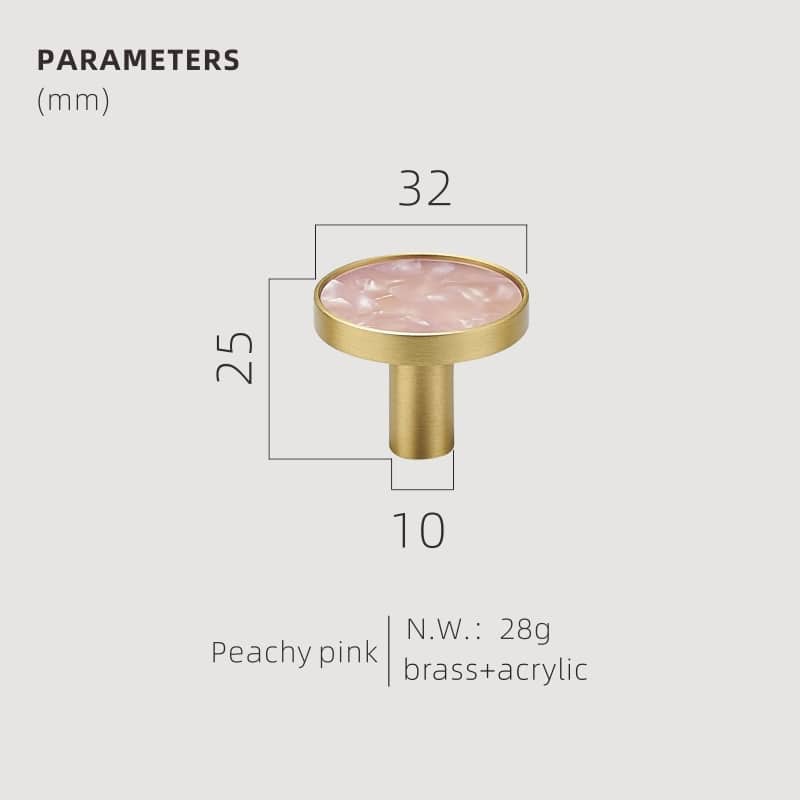 TESTA Solid Brass Acrylic & Shell Knobs - meraki.