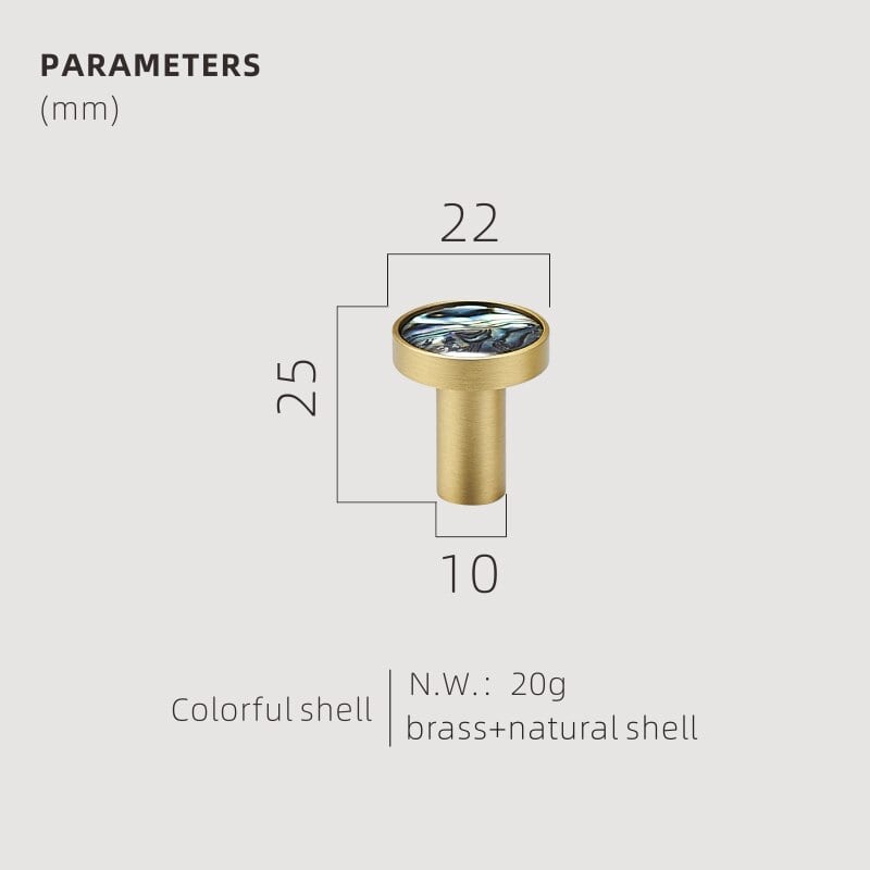 TESTA Solid Brass Acrylic & Shell Knobs - meraki.