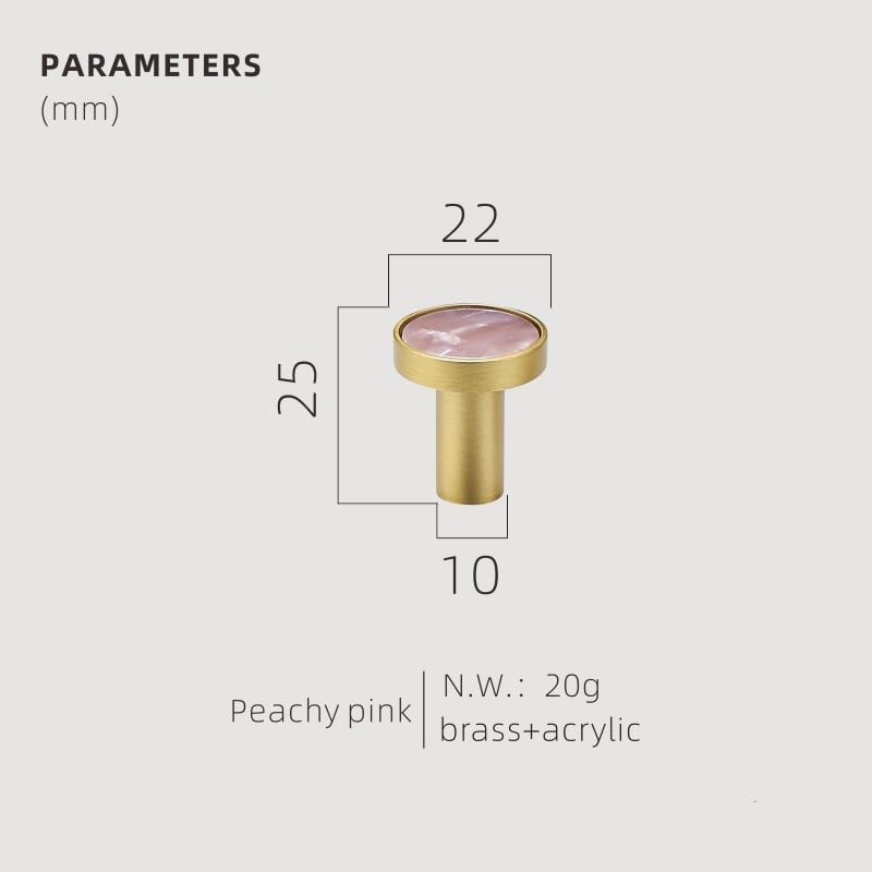 TESTA Solid Brass Acrylic & Shell Knobs - meraki.