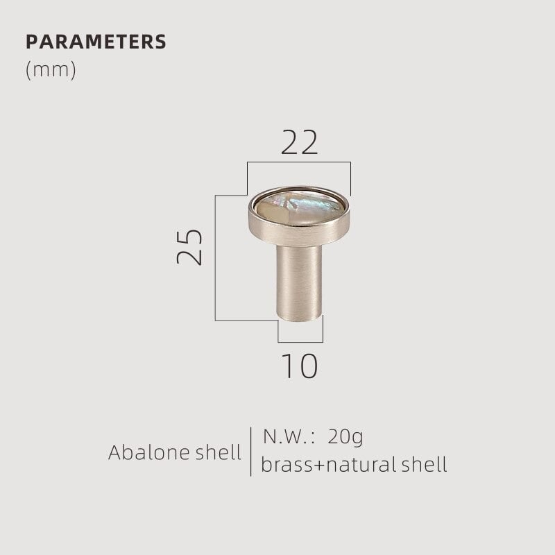 TESTA Solid Brass Acrylic & Shell Knobs - meraki.