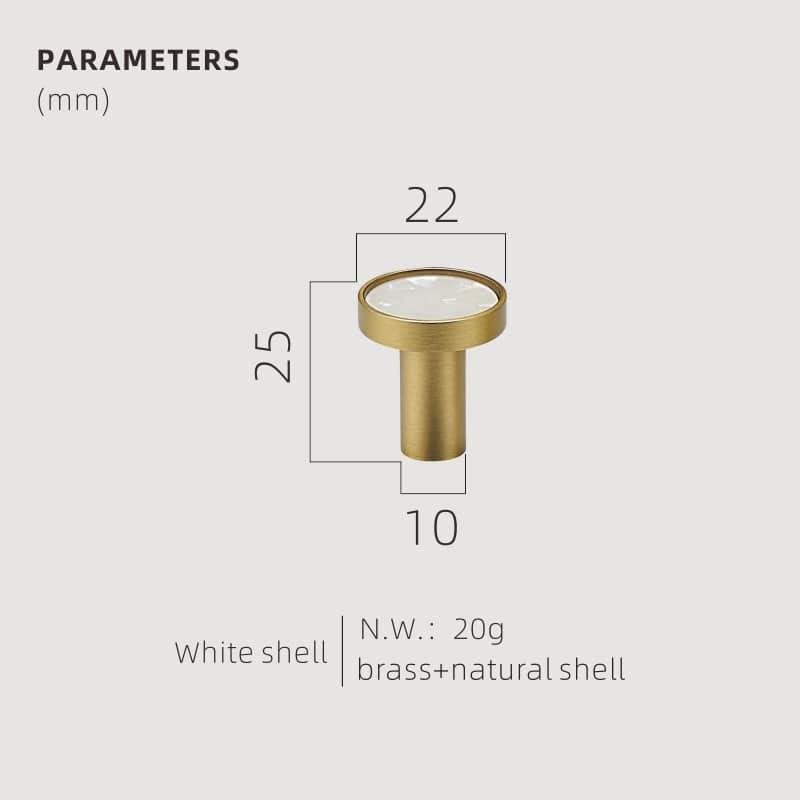 TESTA Solid Brass Acrylic & Shell Knobs - meraki.