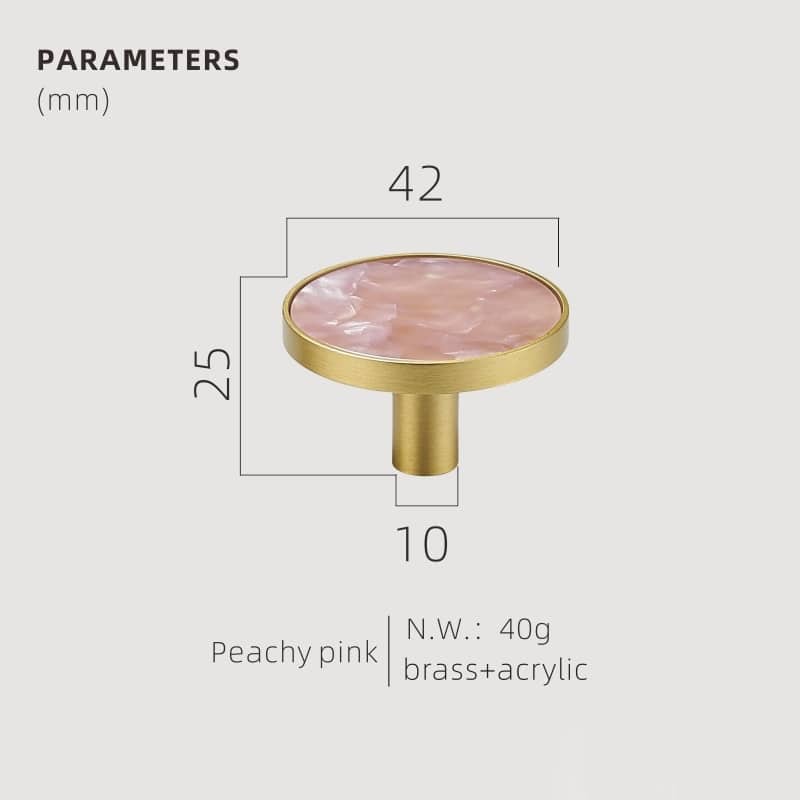 TESTA Solid Brass Acrylic & Shell Knobs - meraki.