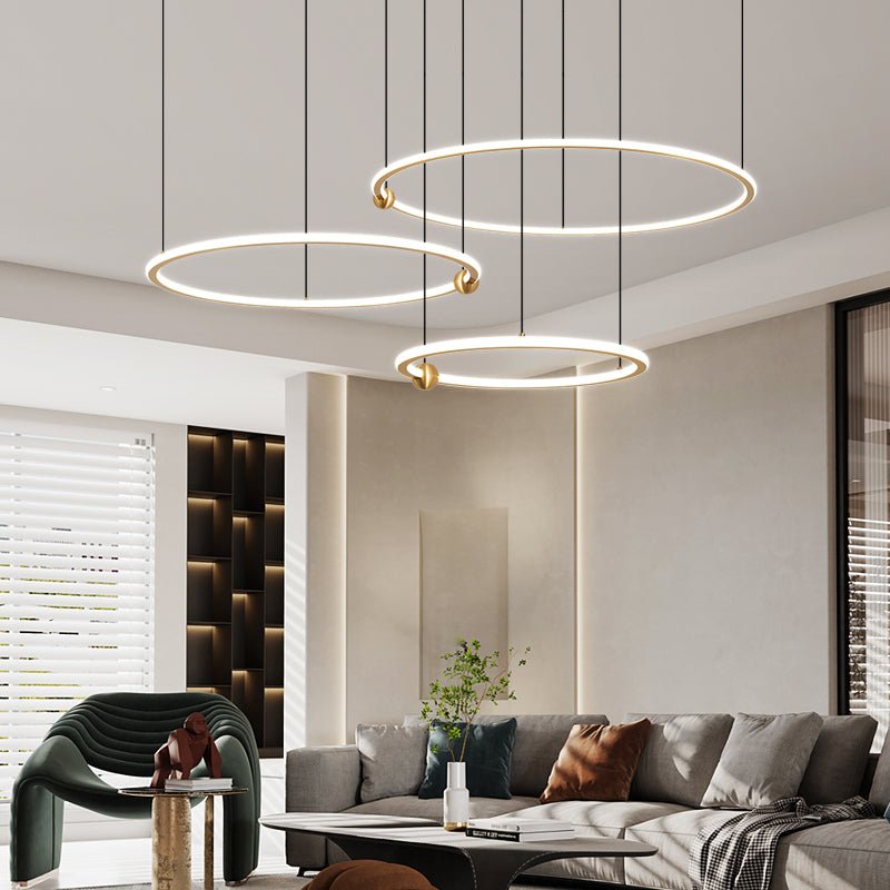 ANELLI Solid Brass Circular Chandelier - meraki.