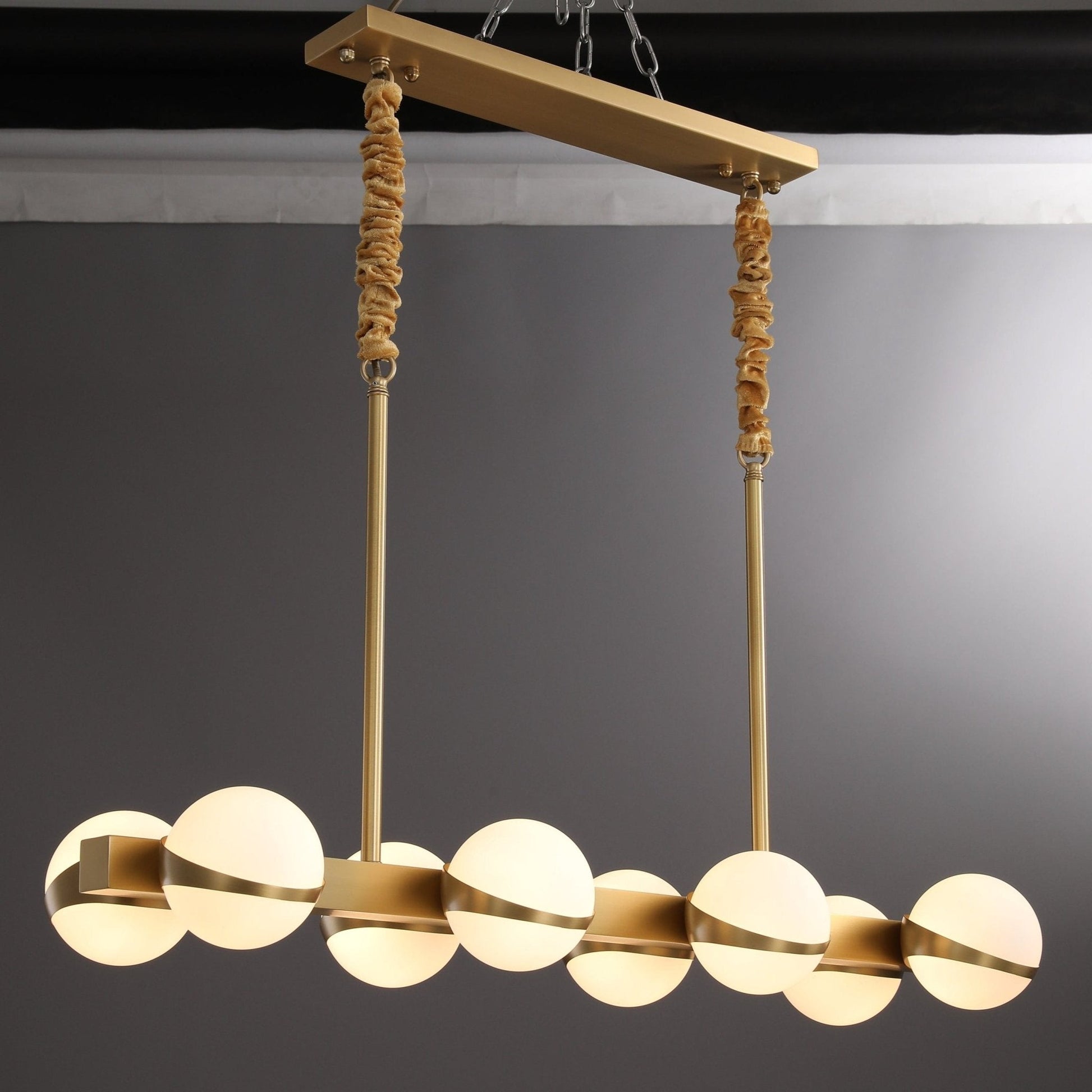 ASTRA Rectangular Solid Brass Chandelier - meraki.