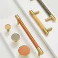 BEETHAM Solid Brass & Leather Furniture Handles - meraki.