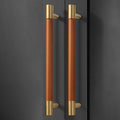 BEETHAM Solid Brass & Leather Furniture Handles - meraki.