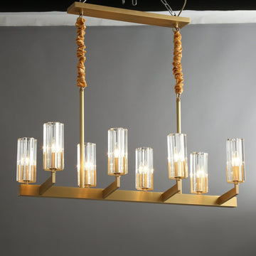 CELESTE Brass Linear Chandelier - meraki.