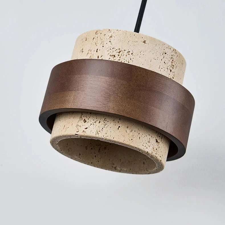 CORA Stone & Walnut Pendant Light - meraki.