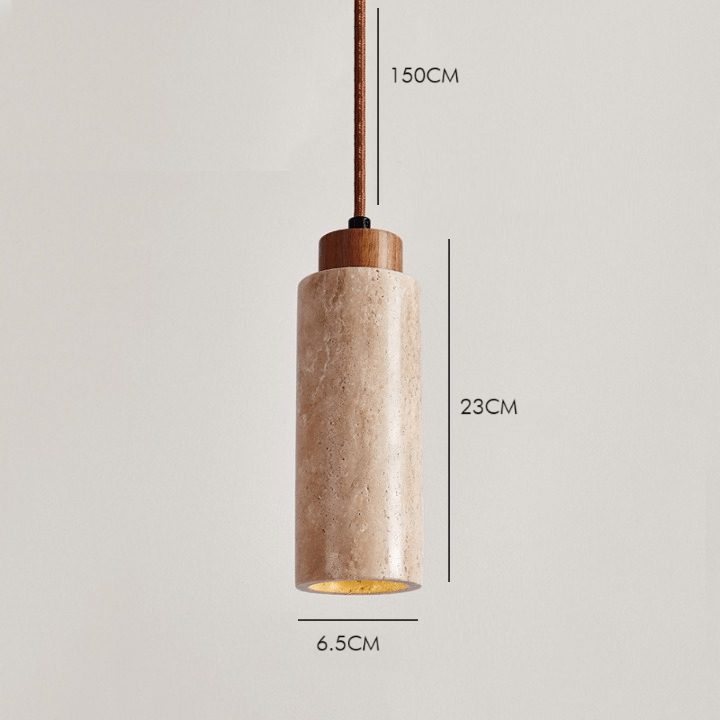 ETRA Stone & Walnut Pendant Light - meraki.