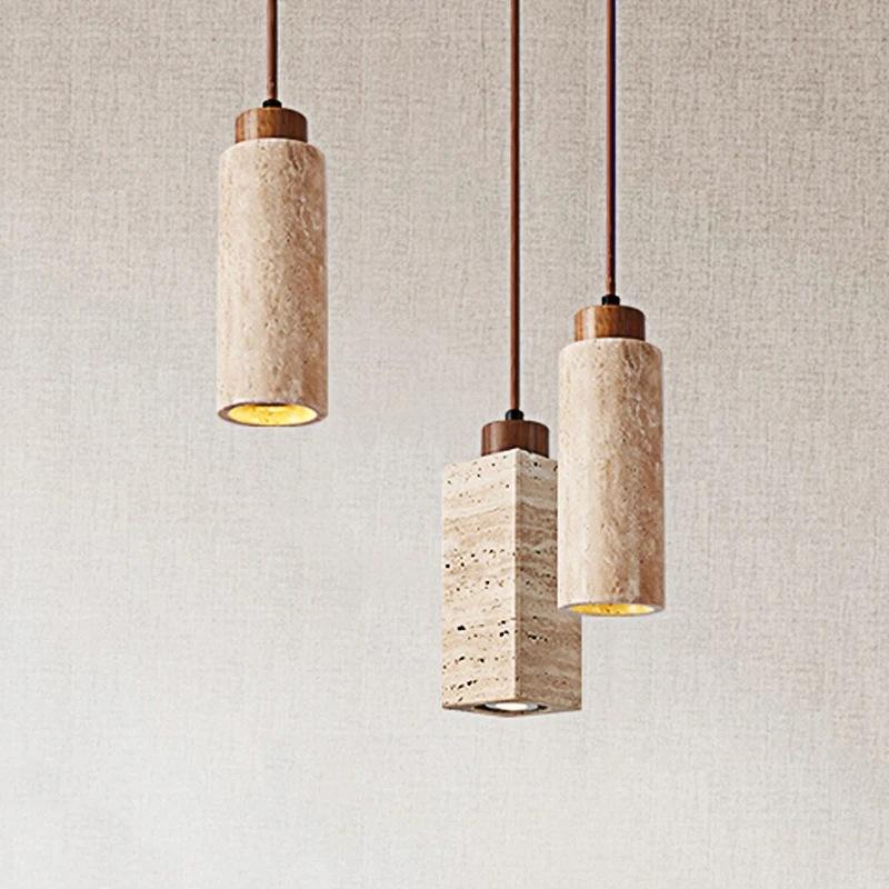 ETRA Stone & Walnut Pendant Light - meraki.