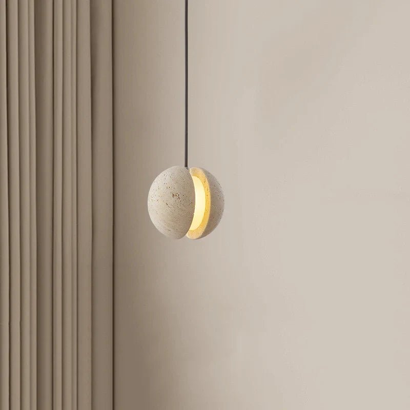 GAIA Stone & Walnut Pendant Light - meraki.