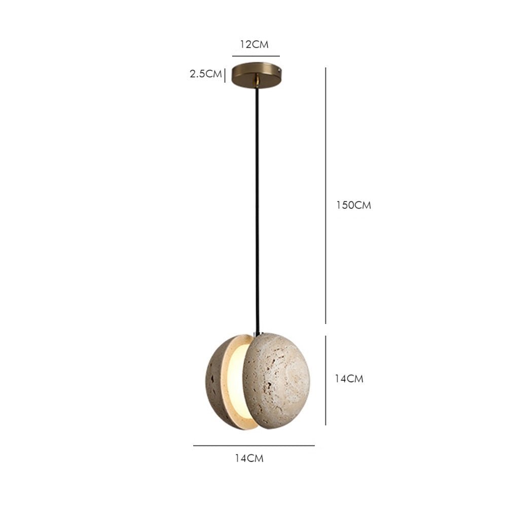 GAIA Stone & Walnut Pendant Light - meraki.