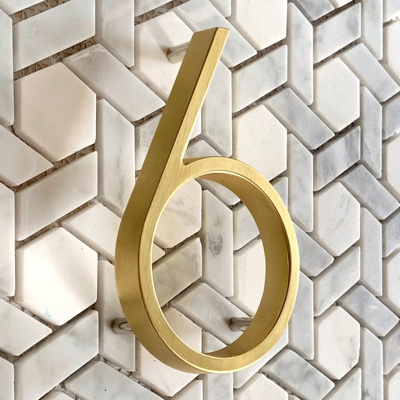 meraki. Renew - OBRE Satin Brass House Numbers - meraki.