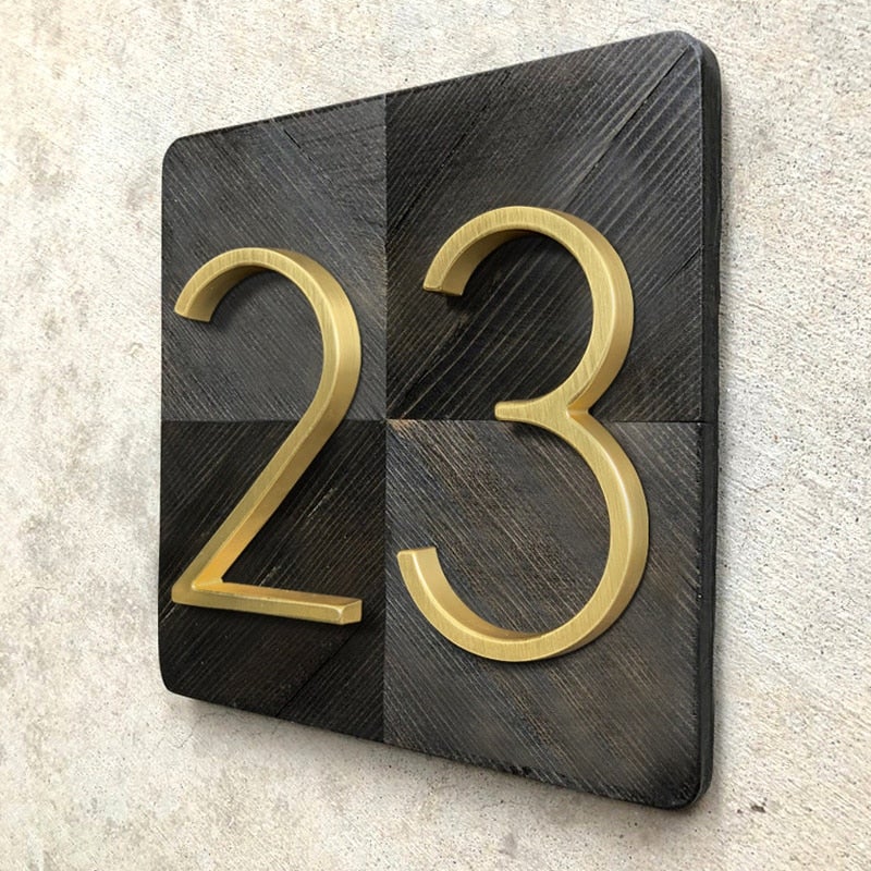 meraki. Renew - OBRE Satin Brass House Numbers - meraki.