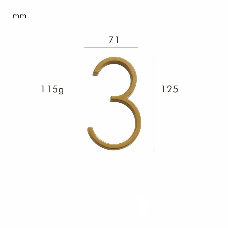 meraki. Renew - OBRE Satin Brass House Numbers - meraki.