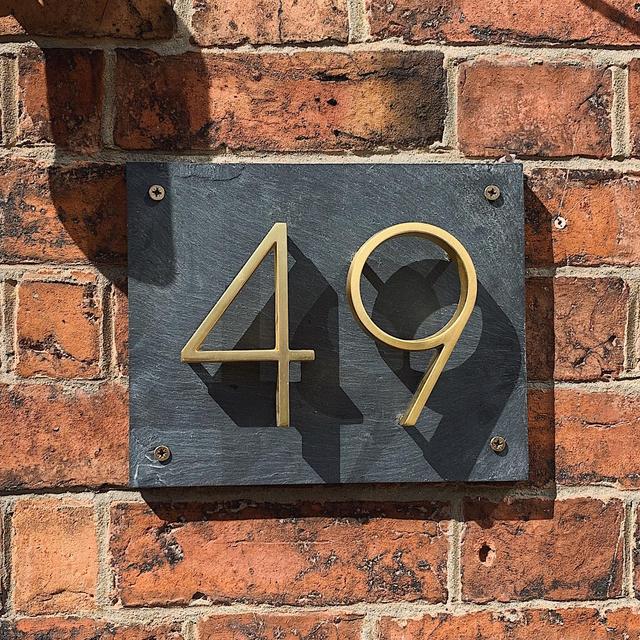 meraki. Renew - OBRE Satin Brass House Numbers - meraki.