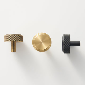 PLAKA Solid Brass Knurled Knobs - meraki.