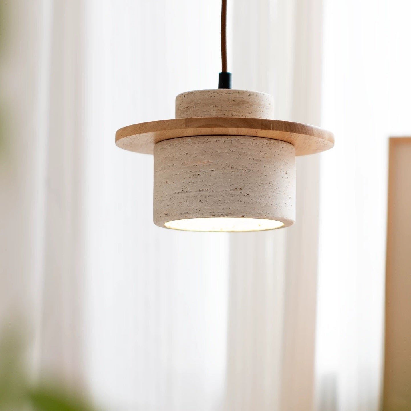 TERRA Stone & Wood Pendant Light - meraki.