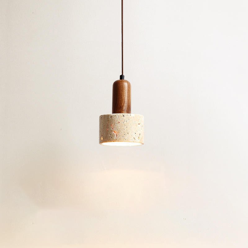 THERA Stone & Walnut Pendant Light - meraki.