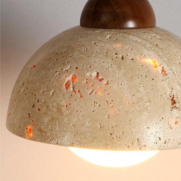 THERA Stone & Walnut Pendant Light - meraki.