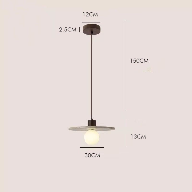 THERA Stone & Walnut Pendant Light - meraki.