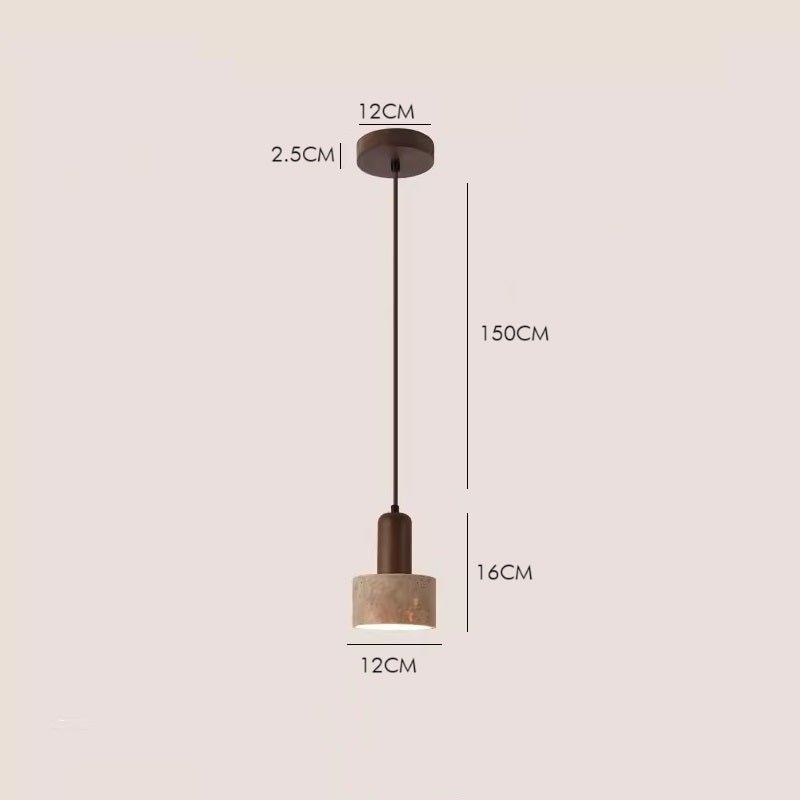 THERA Stone & Walnut Pendant Light - meraki.