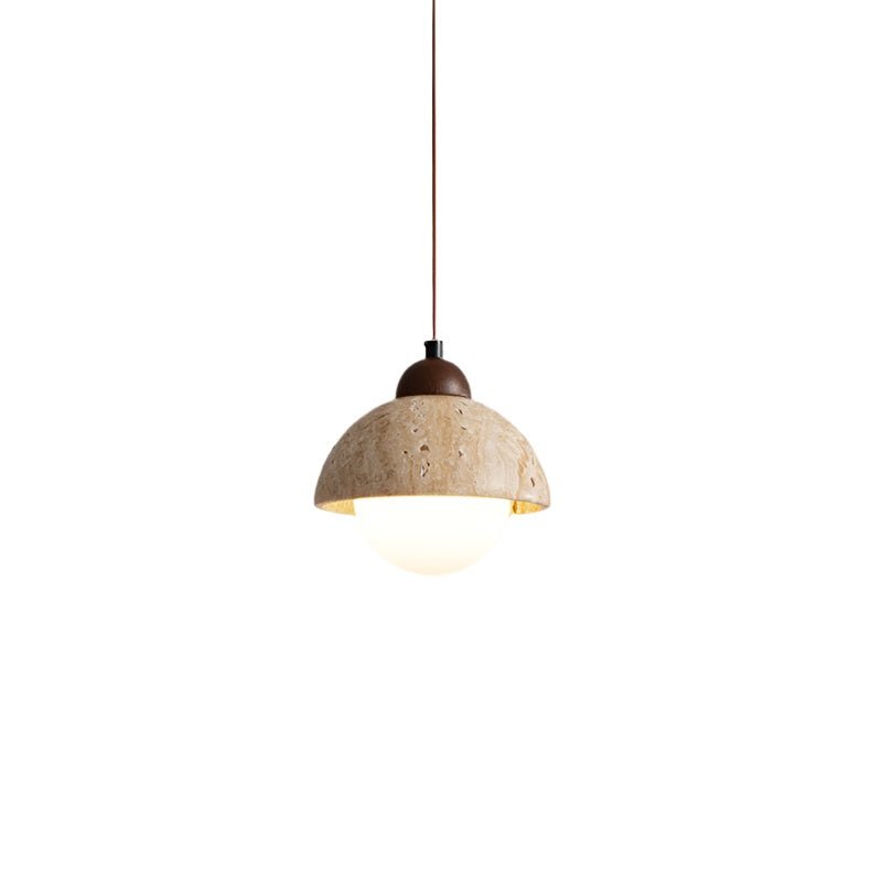 THERA Stone & Walnut Pendant Light - meraki.