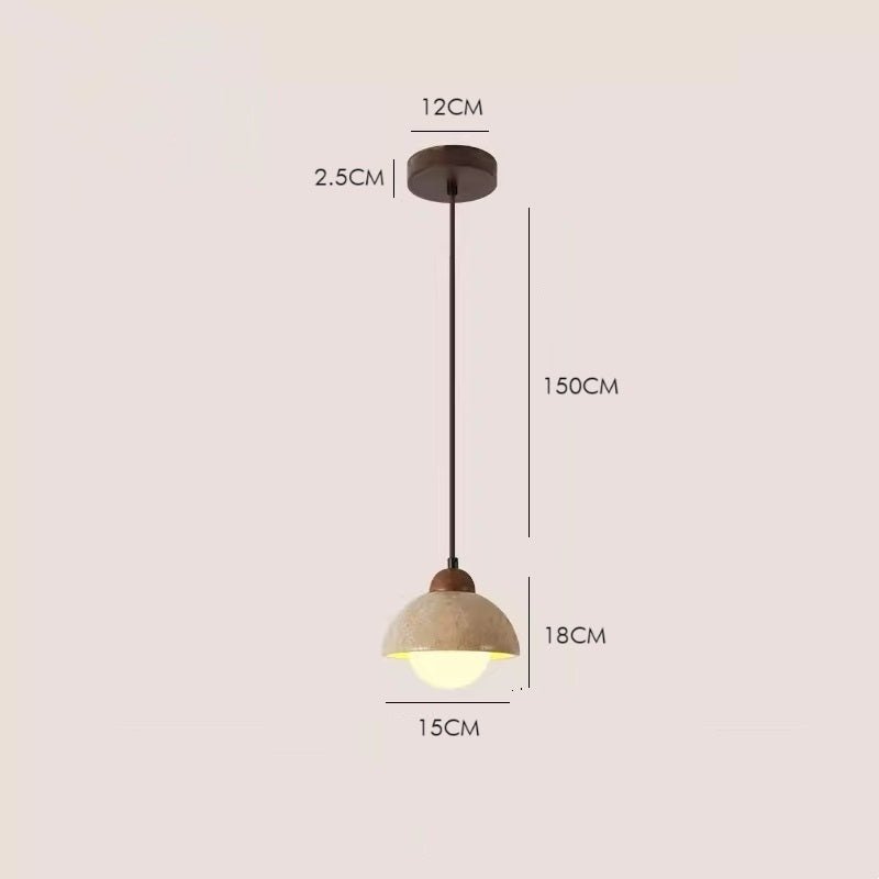 THERA Stone & Walnut Pendant Light - meraki.