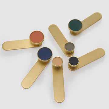 BEETHAM Solid Brass & Leather Wall Hooks - meraki.