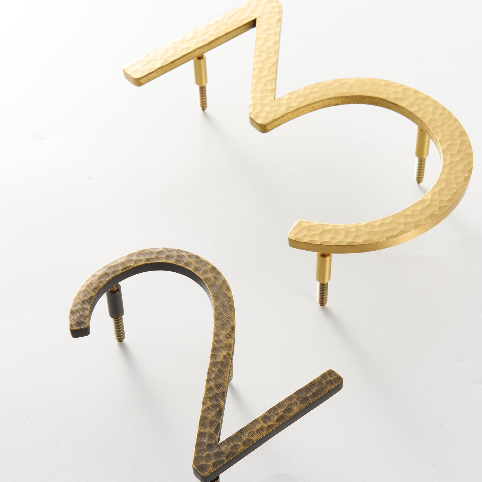 EZRA Numbers in Hammered Antique Brass - meraki.