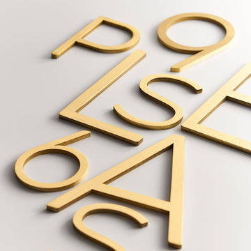 EZRA Numbers & Letters in Satin Brass - meraki.