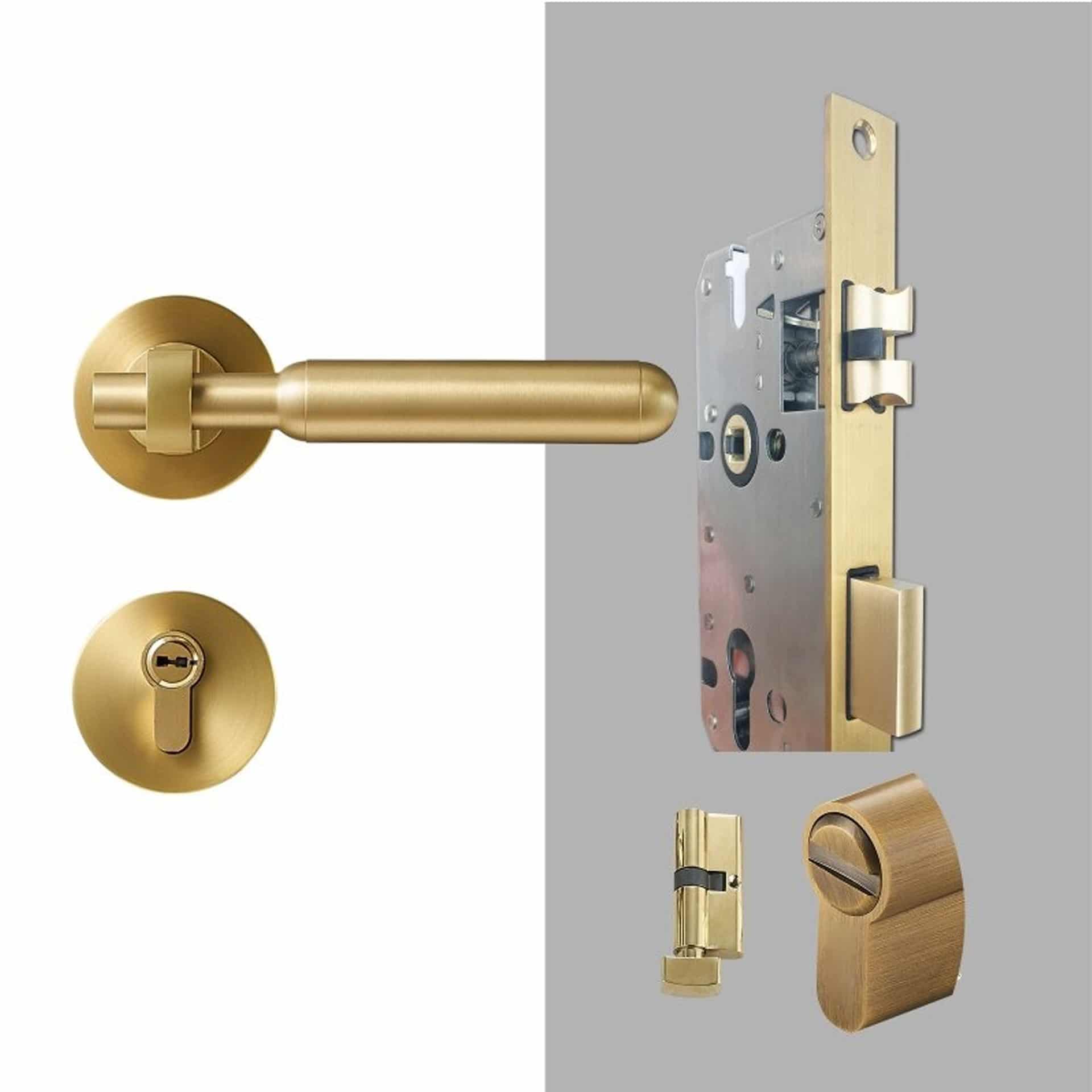 meraki. Renew - ROL Solid Brass Lever Handle & Lock Set - meraki.