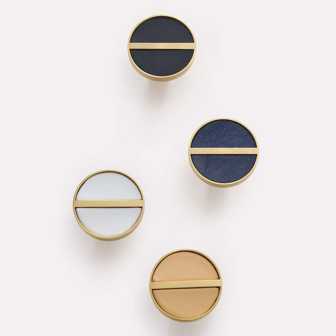 PELL Solid Brass & Leather Knobs