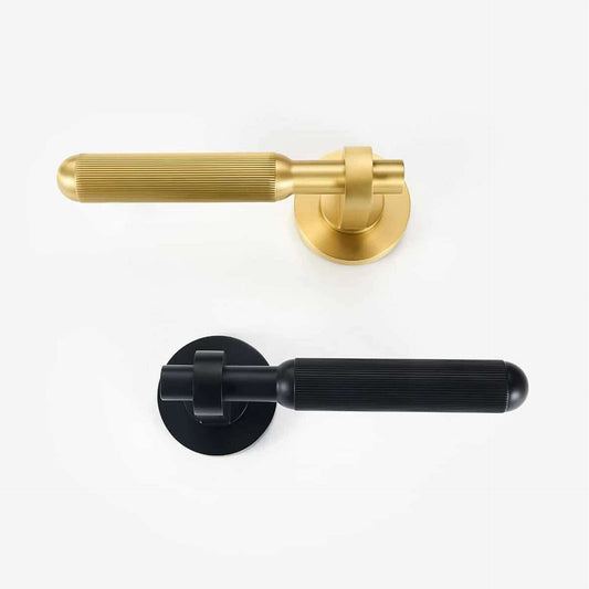 PIPE Solid Brass Lever Door Handle & Lock Set