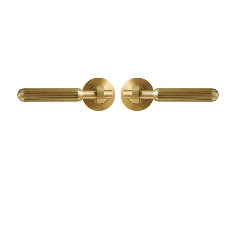 PIPE Solid Brass Lever Door Handle & Lock Set - meraki.