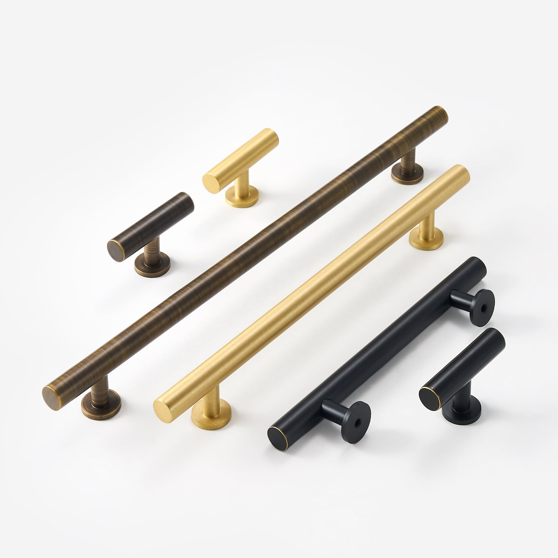 STROKKA Brushed Solid Brass Handles - meraki.