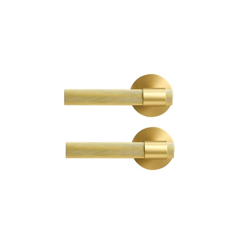 TOLLO Satin Nickel Brass Lever Door Handle & Lock Set - meraki.