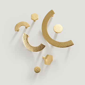 VEDA Hammered Brass Handles - meraki.