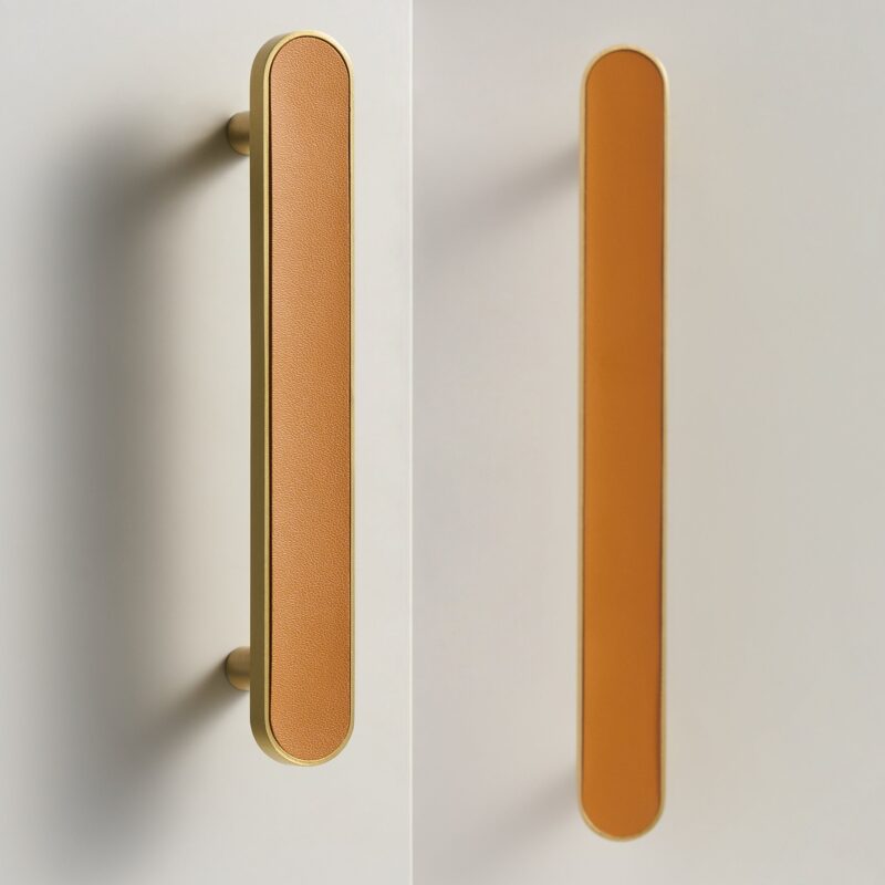 FERN Massief messing & lederen handgreep