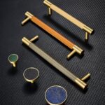 BEETHAM Solid Brass & Leather Furniture Handles