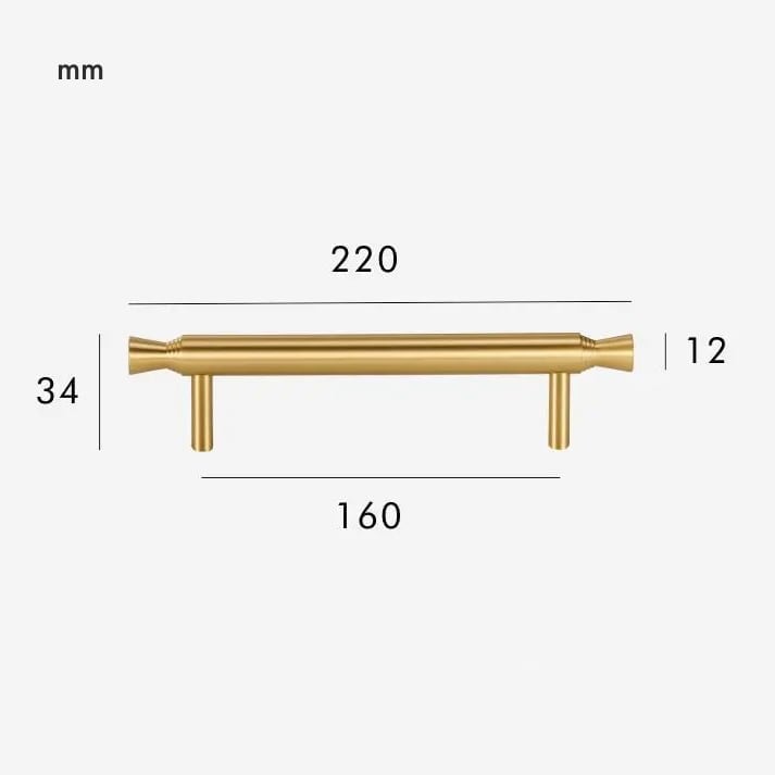 DUKE massief messing handvat