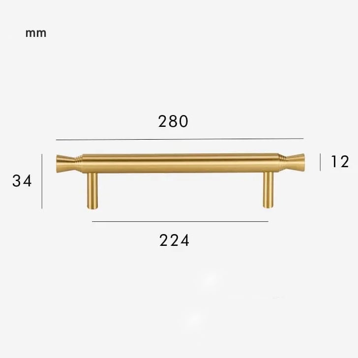 DUKE massief messing handvat