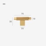 JAROD Massief messing gekartelde T-bar