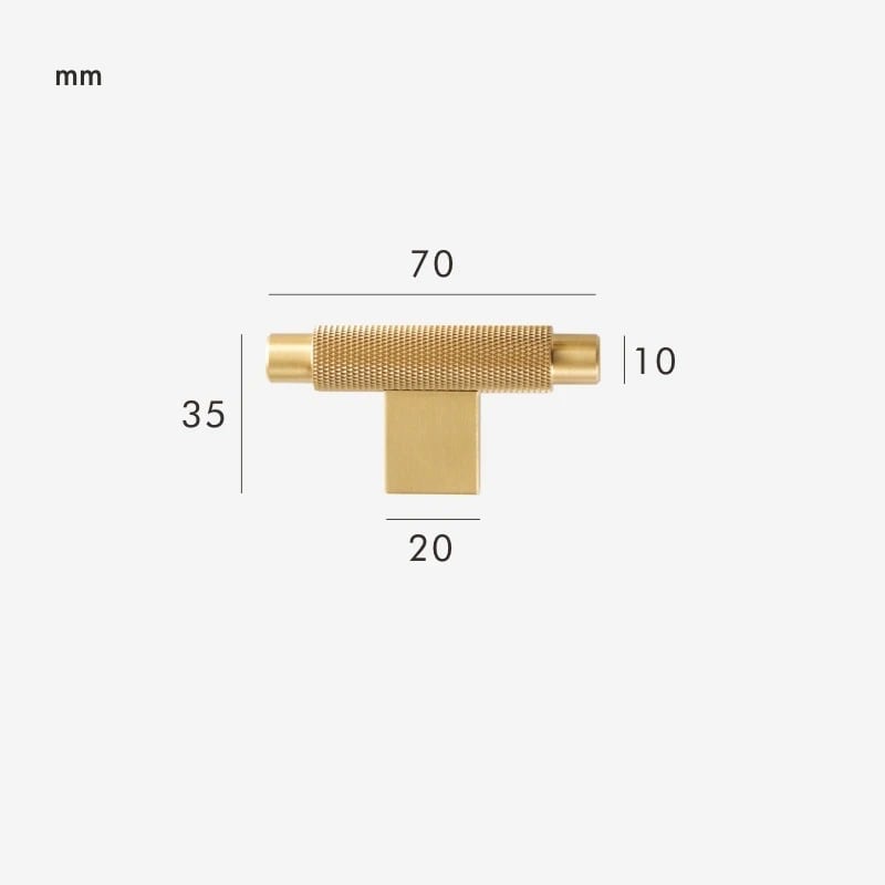JAROD Massief messing gekartelde T-bar