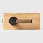 BEETHAM Solid Brass & Leather Lever Door Handles in Matte Black