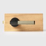 BEETHAM Solid Brass & Leather Lever Door Handles in Matte Black