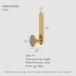 BEETHAM Solid Brass & Leather Wall Hooks